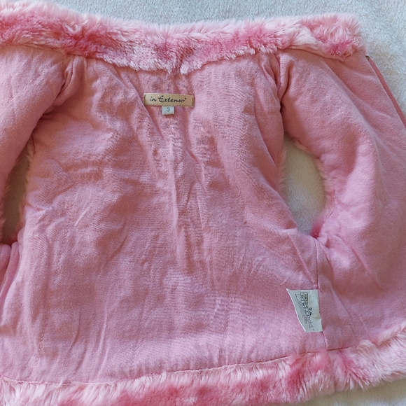 In Extenso Toddler Girls Pink Faux Fur Vest - Picture 4 of 10